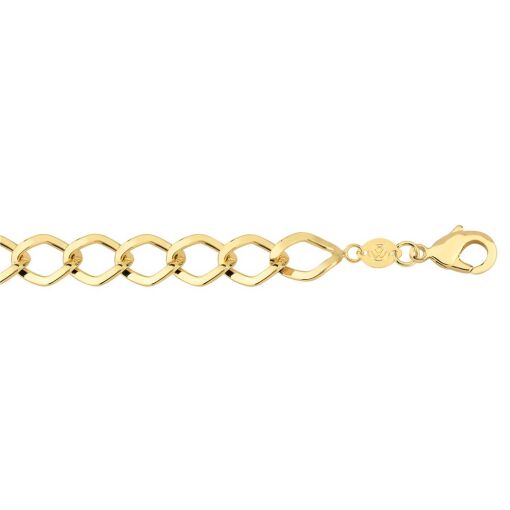 CORRENTE ELO UM POR 9,5MM  UM TORCIDO FOLHEADO A OURO 18K