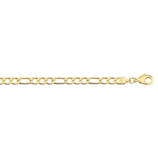 CORRENTE FIGARO FLAT 3X1 3,7 FOLHEADO A OURO 18K