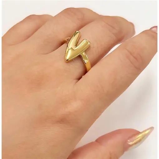 ANEL CORAÇÃO RUSTICO FOLHEADO A OURO 18K
