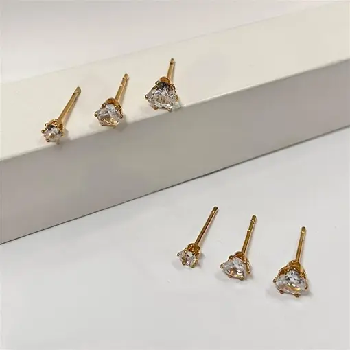 TRIO CORAÇÃO  FOLHEADO A OURO 18K