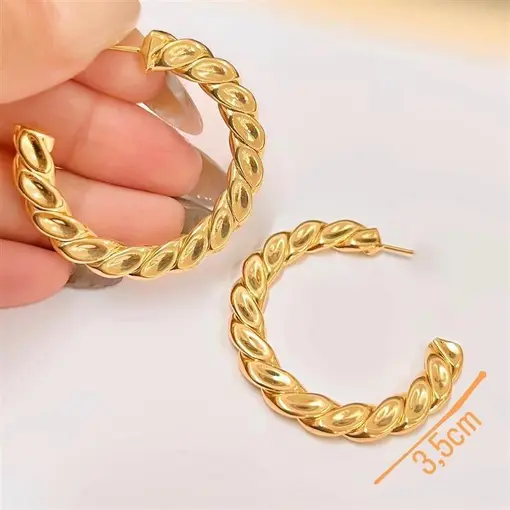 BR ARGOLA CHATA 3,5CM FOLHEADO A OURO 18K