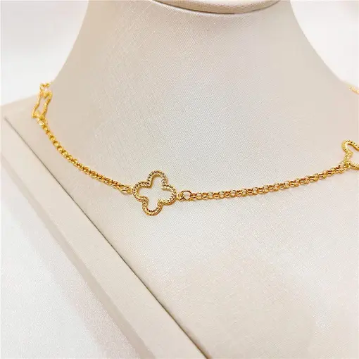 GARG 5 TREVOS  FOLHEADO A OURO 18K