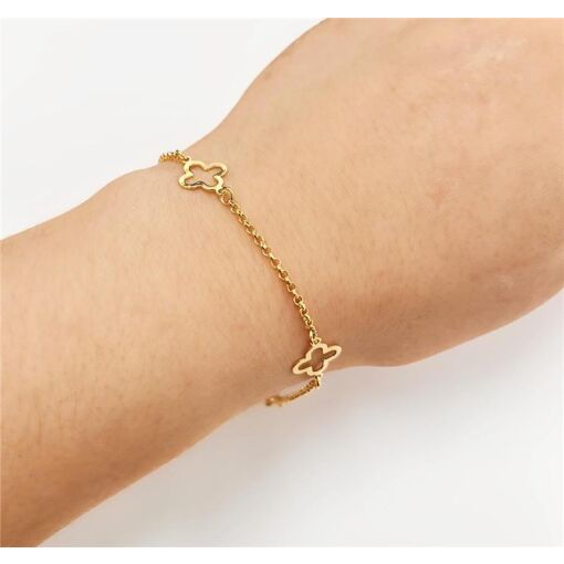 PUL 3 TREVINHOS VAZ LISOS  FOLHEADO A OURO 18K