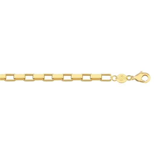 CORR CARTIE 4,1MM ELO LARGO FOLHEADO A OURO 18K