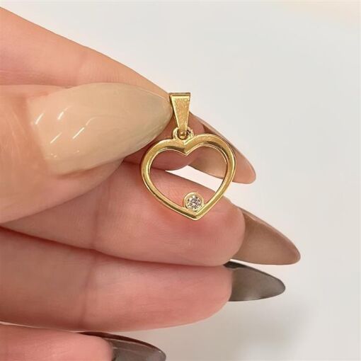 PING CORAÇÃO FOLHEADO A OURO 18K
