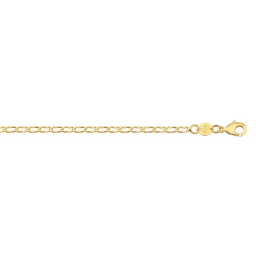 CORRENTE 1X1 2MM FOLHEADO A OURO 18K