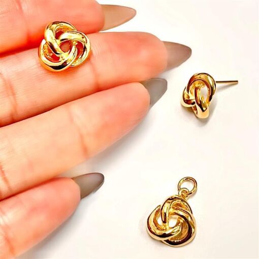 CONJ NÓ FOLHEADO A OURO 18K