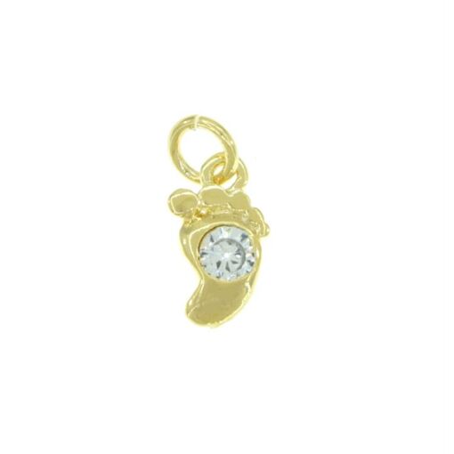 PING PÉZINHO C/ PONTO DE LUZ FOLHEADO A OURO 18K