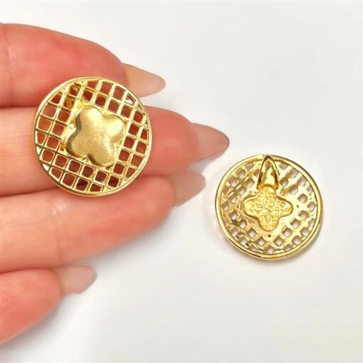 PING RED VAZ. C/ TREVO LISO  FOLHEADO A OURO 18K