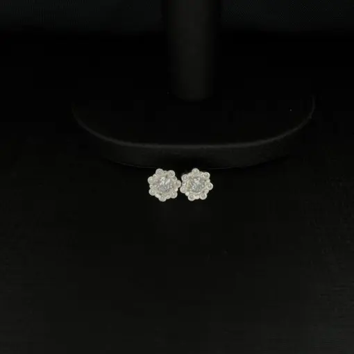 BRINCO FLOR C/ PEDRA E ZIRCONIAS PRATA 925