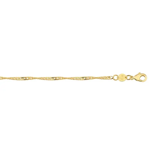 CORRENTE SINGAPURA 2,30MM FOLHEADO A OURO 18K