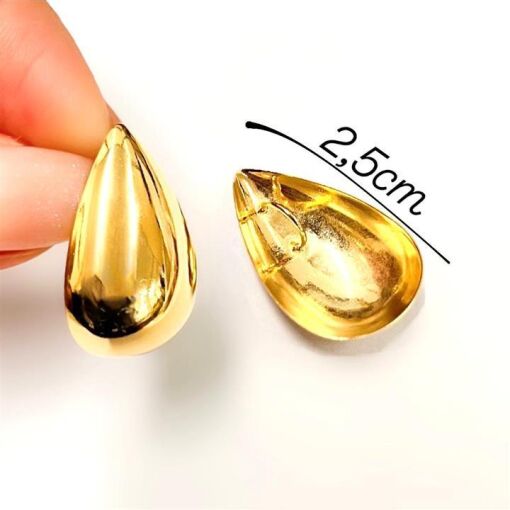 PING GOTA LARGA 2.5CM FOLHEADO A OURO 18K