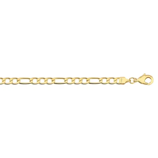 CORRENTE FIGARO FLAT 3X1 3,7 FOLHEADO A OURO 18K