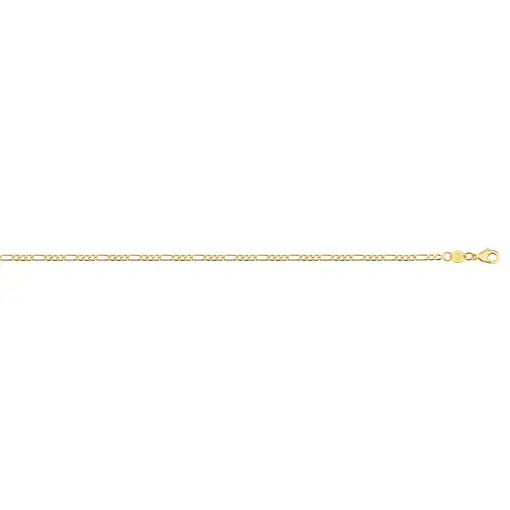 CORRENTE FIGARO  FLAT 3X1 2,45 MM FOLHEADO A OURO 18K