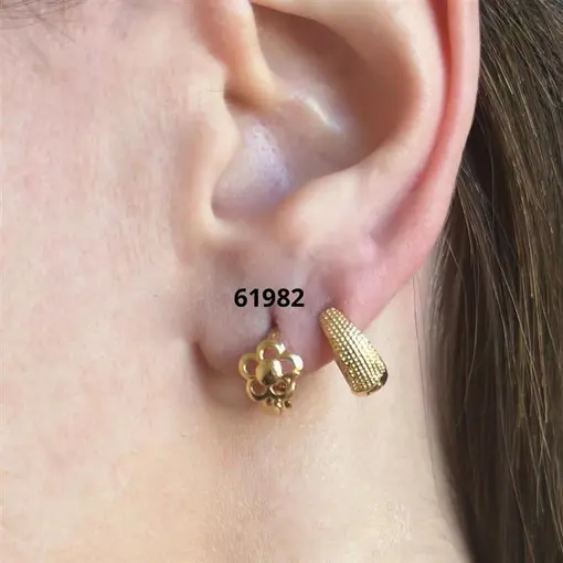 BR ARG PEQ C/ FLOR VAZ  FOLHEADO A OURO 18K