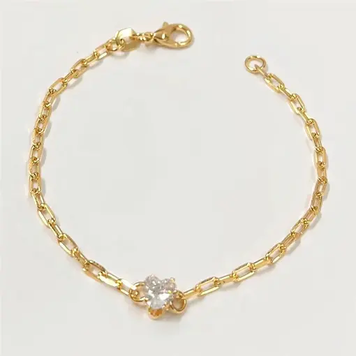 PUL INFANTIL CORAÇÃO  FOLHEADO A OURO 18K