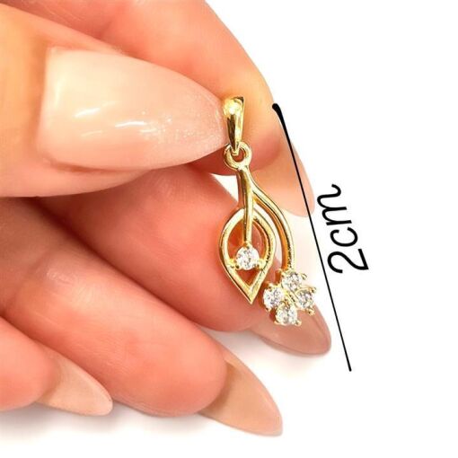 PING FLOR C/ CAULE CRAV. FOLHEADO A OURO 18K