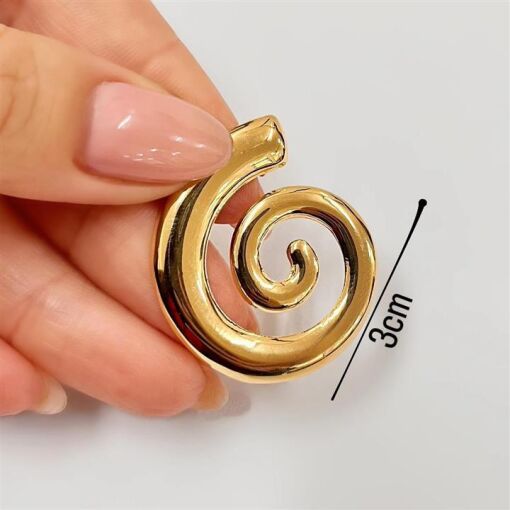PING ESPIRAL FOLHEADO A OURO 18K