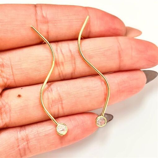BR FINO C/ PONTO DE LUZ FOLHEADO A OURO 18K