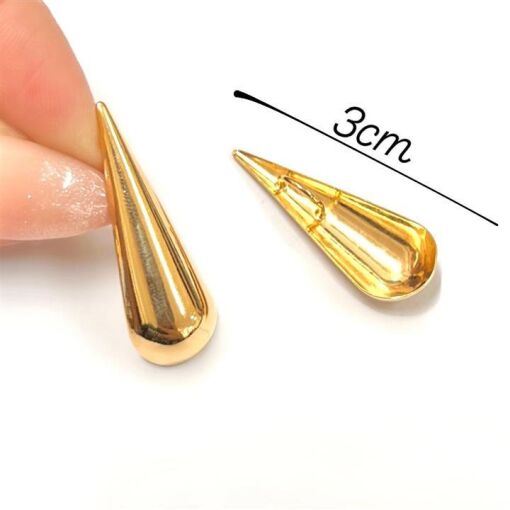 PING GOTA OCA 3CM  FOLHEADO A OURO 18K