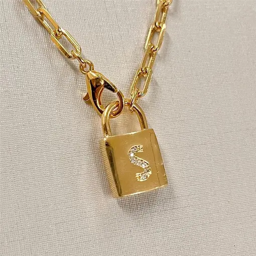 GARG CADEADO  FOLHEADO A OURO 18K