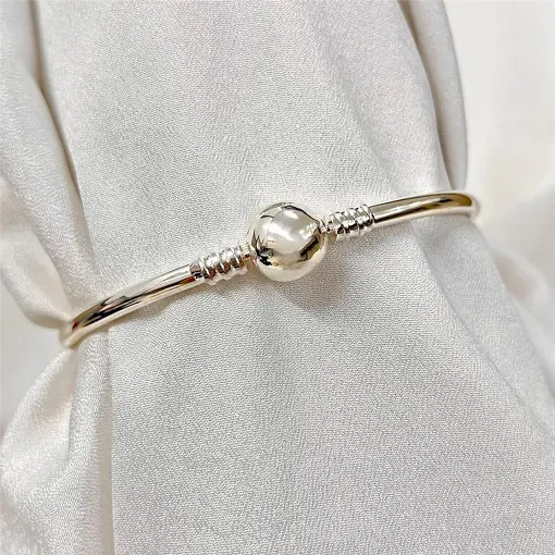PULSEIRA BOLA DE ABRIR FOLHEADO A PRATA