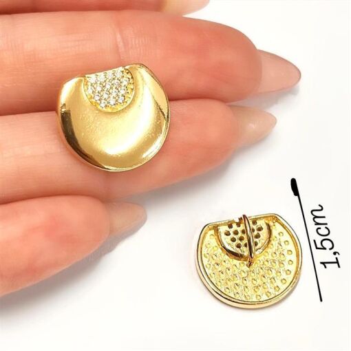 PING REDONDO LISO C/ CRAVE FOLHEADO A OURO 18K