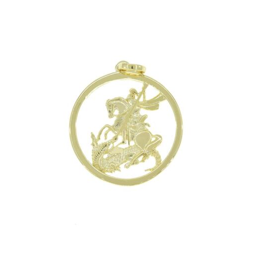 PINGENTE RED SAO JORGE VAZADO FOLHEADO A OURO 18K