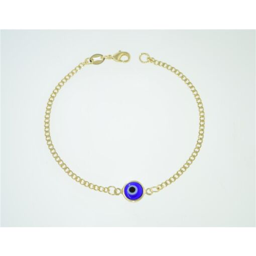 PULSEIRA OLHO GREGO  FOLHEADO A PRATA