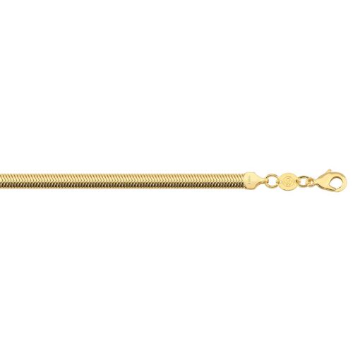 MALHA RABO DE RATO ACHATADA 4,0MM FOLHEADO A OURO 18K