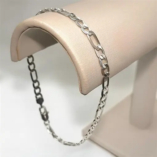 CORRENTE FIGARO FLAT 3X1 4,5 MM FOLHEADO A PRATA