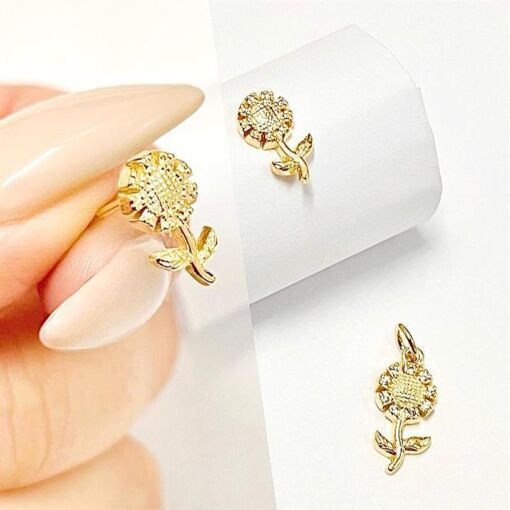 CONJ FLORZINHA  FOLHEADO A OURO 18K