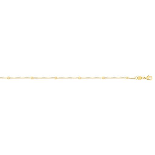 CORRENTE VENEZIANA C/ BOLINHA 3MM FOLHEADO A OURO 18K