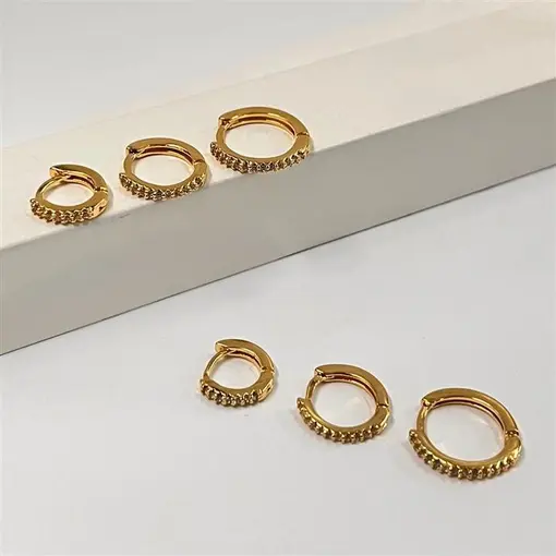 TRIO CRAVEJADO FOLHEADO A OURO 18K