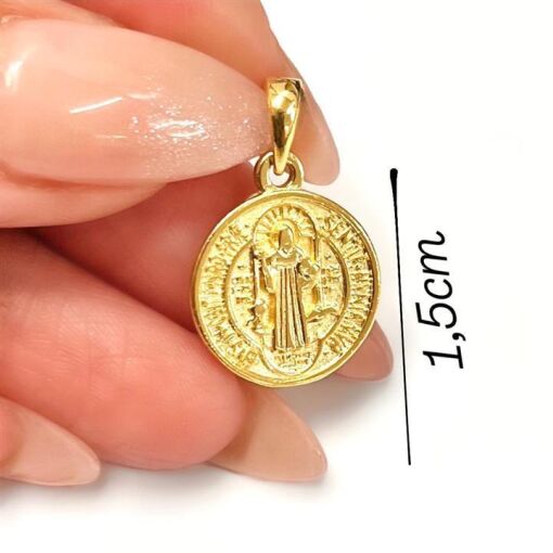 PING 1,5CM SÃO BENTO FOLHEADO A OURO 18K