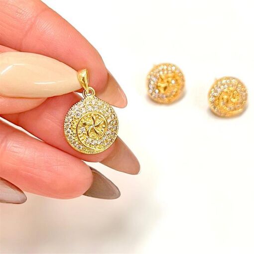 PING CATAVENTO CRAVEJADO  FOLHEADO A OURO 18K