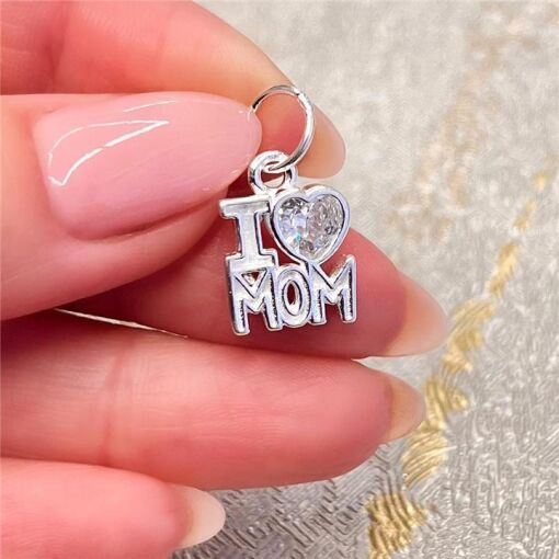 PINGENTE I LOVE MOM  PRATA 925