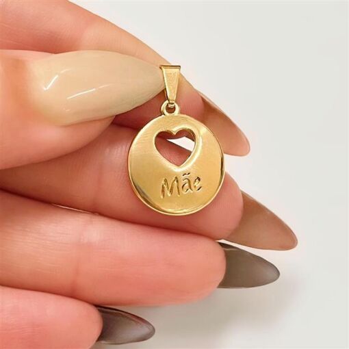 PING MEDALHA MÃE  FOLHEADO A OURO 18K