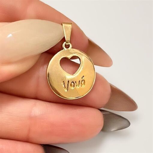 PING MEDALHA VOVÓ FOLHEADO A OURO 18K