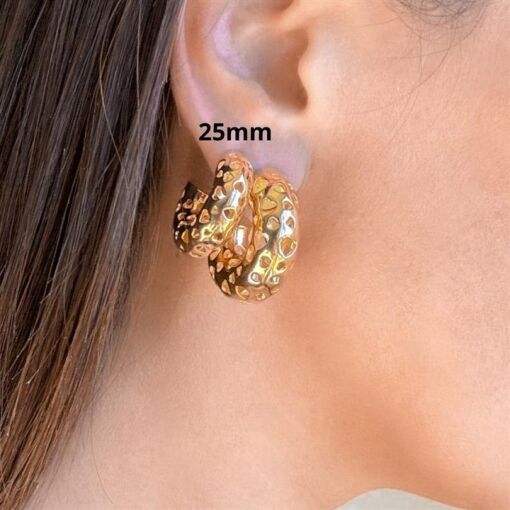 BR ARG PINO 2,5CM TUBO 8MM C/ DEZ VAZADOS FOLHEADO A OURO 18K