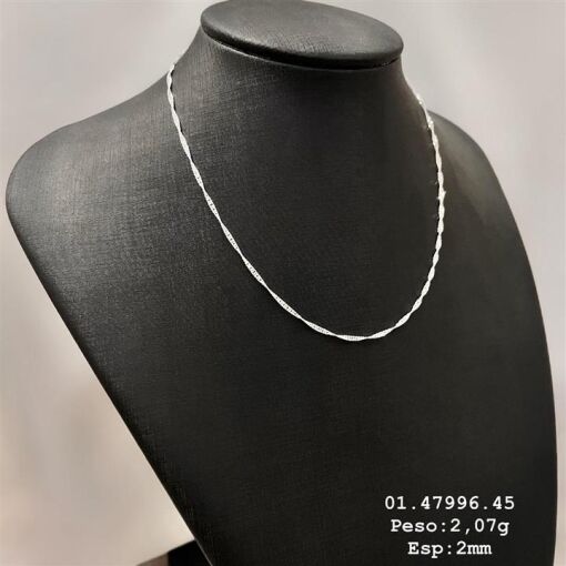 COR SINGAPUARA 2MM PRATA 925