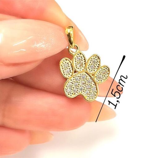 PING PATINHA PET CRAVEJADA FOLHEADO A OURO 18K