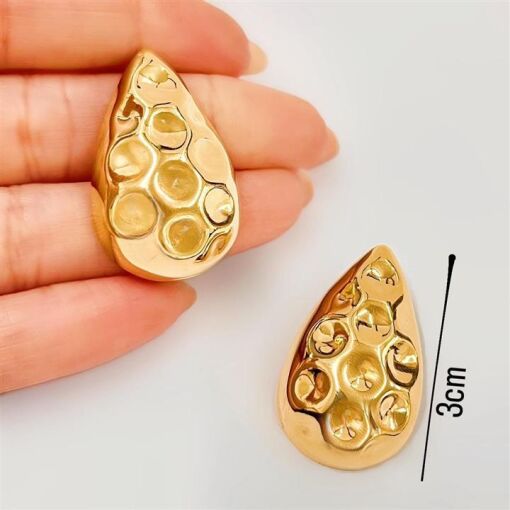 BR GOTA TIPO FAVO DE MEL FOLHEADO A OURO 18K