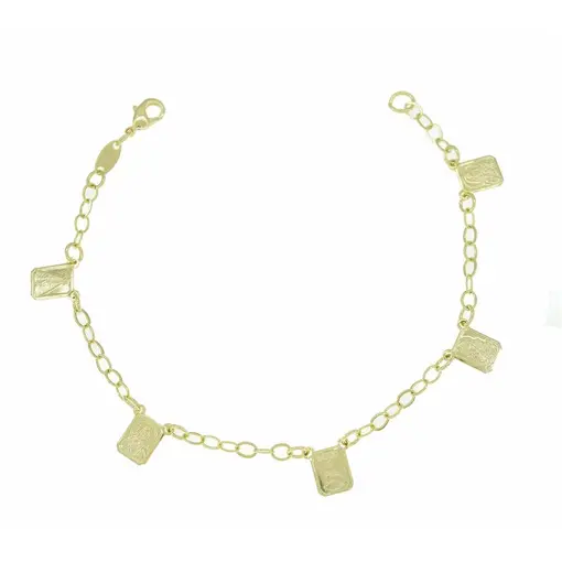 PULSEIRA RELIGIOSA  FOLHEADO A PRATA