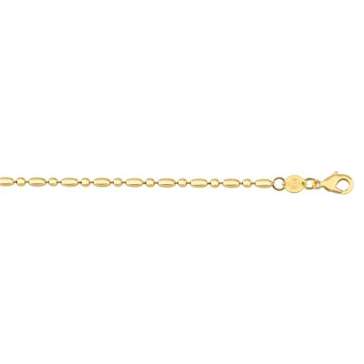 COR C/ 1 OVAL 1 BOLINHA 2,3MM FOLHEADO A OURO 18K