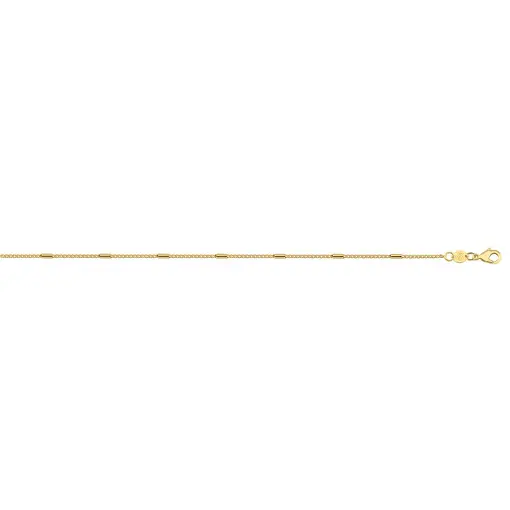 CORRENTE GRUMET C/ TUBINHOS FOLHEADO A OURO 18K