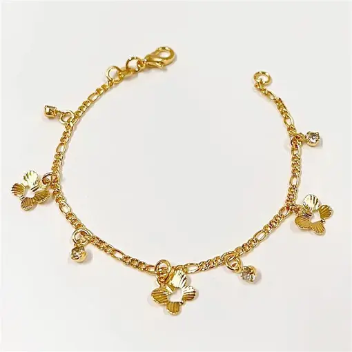 PUL INFANTIL BORBOLETAS  FOLHEADO A OURO 18K