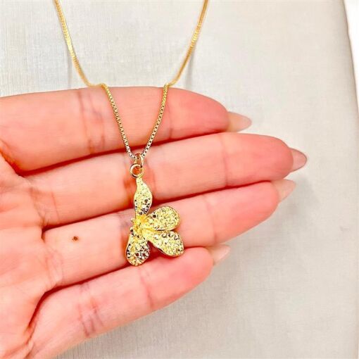 GARG C/PG MEIA FLOR PONT FOLHEADO A OURO 18K