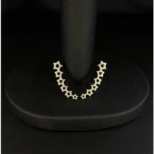 BRINCO EAR CUFF 6 ESTRELAS VAZADAS PRATA 925