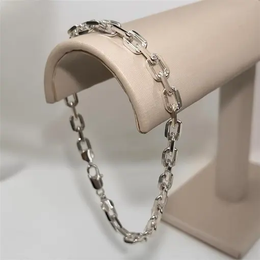 COR CARTIER 6,5 MM ELO AREDONDADO DIAMANTADO FOLHEADO A PRATA